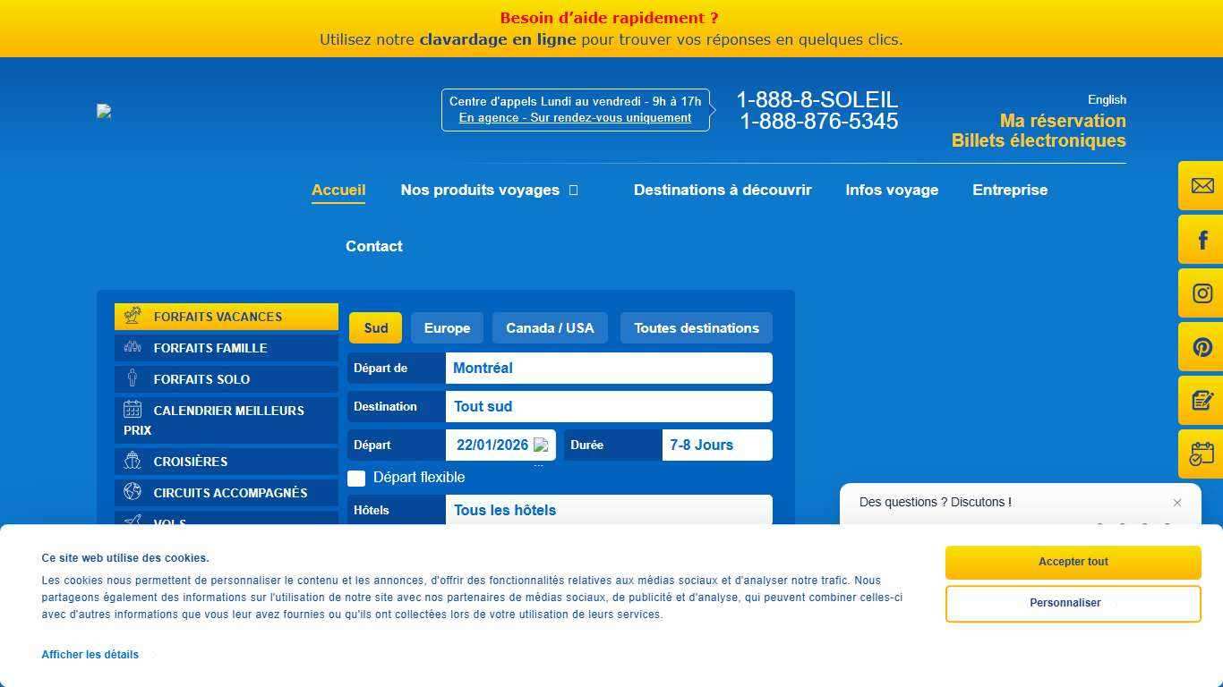 Voyages Bergeron #1 des agences de voyages en ligne