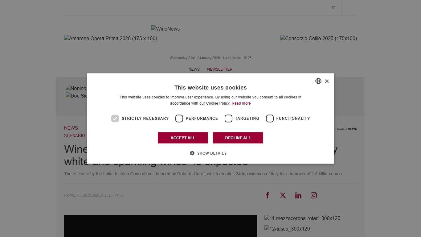 Wine, in 2026 “a moderate rebound of demand, driven by white and sparkling wines” is expected - WineNews