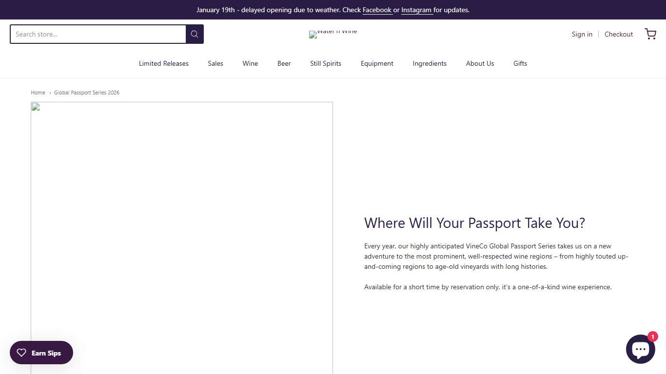 Global Passport Series 2026 | Water'n'Wine